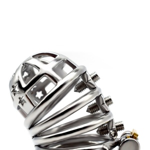 Jaula de Castidad Metálica FRRK con Bloqueo de Pene con Tornillo, Dispositivo de Castidad Masculina, Jaula para Pene con Púas, Bloqueo de Pene, Juguetes Sexuales para Hombres - Product Image 6