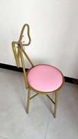 Chaises de toilette en métal de qualité assez utilisées, tabouret papillon de beauté de chambre à coucher, chaises de maquillage roses