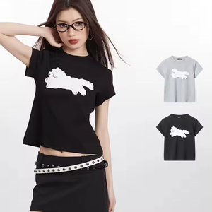 T-shirt personnalisé Spicy Girl, t-shirt uni en coton d'été, t-shirt ajusté et fin, t-shirt blanc, hauts pour femmes, hauts imprimés à manches courtes pour femmes - Product Image 1