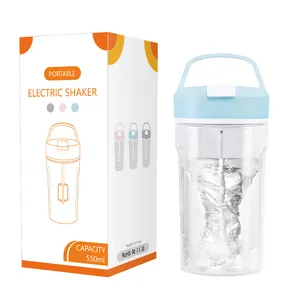 Kustom Logo 550ML plastik elektrik pengocok Protein Blender olahraga kebugaran pencampur cangkir air Protein Whey botol untuk Gym