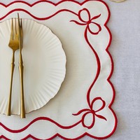 Napperons de table modernes en coton et lin brodés, antidérapants et résistants à la chaleur pour la décoration de table à manger