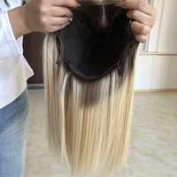 Usine de perruques russes en cheveux naturels, perruque médicale blonde balayage avec dentelle invisible, ligne de cheveux invisible, vente en gros