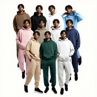 Sweat-shirt à capuche personnalisé pour homme, style américain hiver 2025, ensemble sweat-shirt et pantalon amples doublés en polaire