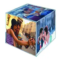 Cubo de fotos lucite desktop de 6 lados acrílico, plástico, transparente, moldura de acrílico para fotos