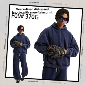 ARTIE Vêtements pour Hommes |   Nouveau Sweat à Capuche Ample et Court en Molleton Doublé avec Poches, Effet Vieilli, Collection Automne-Hiver 2025 - Product Image 4