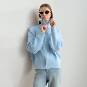 <span class=keywords><strong>Cardigan</strong></span> in Maglia Acrilica <span class=keywords><strong>con</strong></span> Zip e Collo a V, Stile Rilassato, da <span class=keywords><strong>Donna</strong></span>, Abbigliamento Autunnale, Morbido, Caldo e Spesso, Maglione Corto - Product Image 4