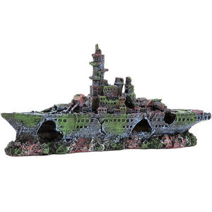 Decorazioni per Acquario a Forma di Nave, Ornamenti per Paesaggistica, Nave Affondata, Decorazione per Acquario, Grotta Decorativa a Forma di Nave - Product Image 2