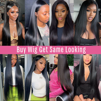 Wig rambut lurus Vietnam mentah murah wig depan renda Hd kualitas tinggi rambut manusia tanpa lem wig Frontal untuk WANITA HITAM