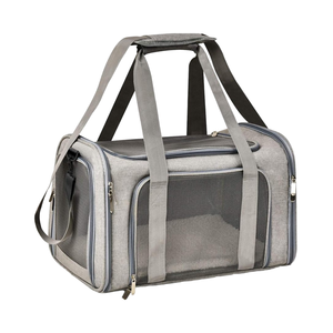 Porte-chien écologique Polyester Fashion Backpack Soft Sided Pliable Waterproof TSA Approved for Dogs up to 15kg Grey - Product Image 1