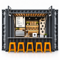 Café-restaurant modulaire sur mesure Etodevice de 11 pieds, conteneur maritime de 10 pieds, café de jardin