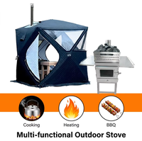 Poêle de sauna extérieur en acier inoxydable, poêle à bois portable pour le camping, pour le chauffage de la tente et la cuisson