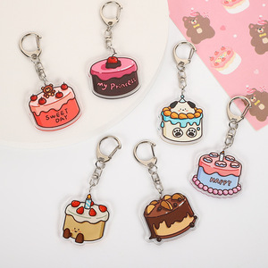 Factory Wholesale Custom Design Mini Transparent UV Printed Acrylic Cute Plastic <b>Key</b> <b>Chains</b> Personalized DIY Plastic Keychain - Product Image 3