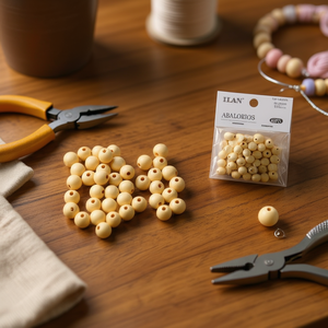 ILAN Abalorios Perline in legno da 10 mm 40 pezzi per la creazione di gioielli - Product Image 3