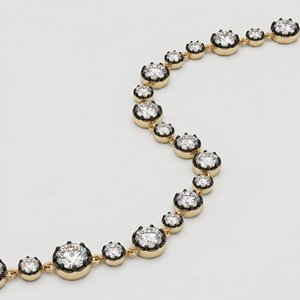 Collier à bulles en argent sterling 925 bicolore plaqué or 18 carats et bronze canon avec zircone cubique graduée - Product Image 3