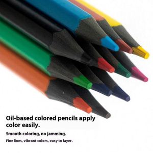 Ensemble de crayons de couleur en plastique sans bois avec corps hexagonal écologique, prise en main facile pour la peinture, l'écriture et le dessin - Product Image 3