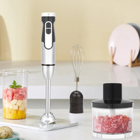 Mixeur Plongeant Électrique Multifonction 4-en-1 avec Bol Hachoir et Tasse à Mesurer pour Aliments Bébé