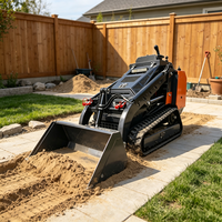 Chargeuse compacte sur pneus avec moteur diesel, direction hydraulique et godet frontal pour la construction, l'agriculture et l'aménagement paysager