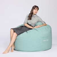 FOAM SAC Fauteuil pouf d'intérieur bleu turquoise en tissu de laine personnalisé