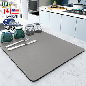 Tapis et tampons <span class=keywords><strong>de</strong></span> séchage <span class=keywords><strong>de</strong></span> vaisselle en caoutchouc modernes pour la cuisine Tapis <span class=keywords><strong>de</strong></span> table antidérapant à séchage rapide fait à la main Tapis simple absorbant lavable - Product Image 1