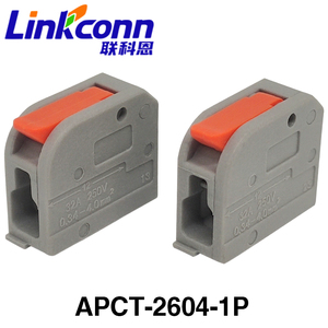 Bloque de terminales de conexión rápida sin dolor para instalación en fábrica, conector de latón reutilizable para conductor eléctrico APCT-2604-1P - Product Image 1