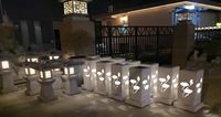 Lanterne en granit pour la maison, le jardin, la villa, décoration moderne de chemin, lampadaire rond solaire, éclairage extérieur, garantie à vie, respectueux de l'environnement