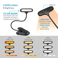 Mini lampe de lecture LED pliable rechargeable par USB avec commande tactile et lumière réglable pour la salle de lecture