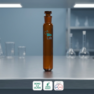 BioLab pour tubes et flacons de culture en verre borosilicaté 3.3, résistant aux produits chimiques, personnalisable OEM, couleur ambre - Product Image 4