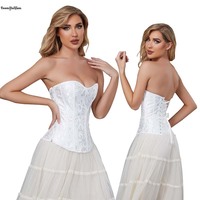 2 couleurs disponibles, tailles S-XXL, femme, nouvelle mode, dentelle vintage, mariage, corset amincissant, jacquard floral, fermeture éclair