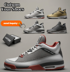 Zapatillas de Baloncesto y Skateboarding para Hombre de Alta Calidad, OEM, ODM, Personalizadas, Marca de Diseñador J4, Suela de Goma Tejida, Entresuela de EVA, PVC - Product Image 1