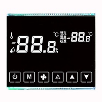 Segmen Tampilan LCD Kustom VA BTN, Alat Kontrol Suhu Layar Sentuh Putih Pada Hitam