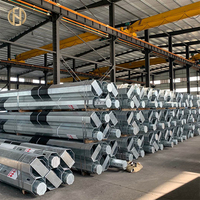 Poteau utilitaire octogonal en acier sur mesure de 9m à 12m, galvanisé à chaud ASTM A123, 200daN-800daN, poteau en acier à joint coulissant pour ligne électrique