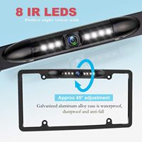 Cámara de Visión Trasera AHD para Matrícula, Cámara de Marcha Atrás con Visión Nocturna, Impermeable, Alta Sensibilidad, 7 LED Brillantes