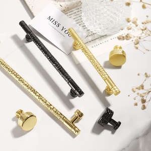 Manijas Modernas de Lujo para Puertas de Armario en Cobre Negro y Oro Pulido, Acabado Cepillado, Aleación de Zinc, Duraderas y Antioxidantes, para Cajones de Armario - Product Image 3