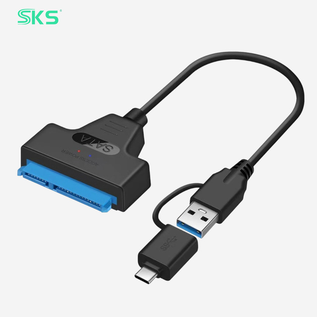 USB 3.0 Type a to Type C to SATA III 6Gbps 3A Fast Charging Adapter Cable for 2.5" HDD SSD Computer Printer