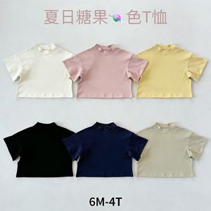 T-shirt décontracté en coton à manches courtes et col rond pour enfants, style Europe-Amérique, collection Printemps/Été 2026, garçons et filles, absorbant la transpiration - Product Image 2