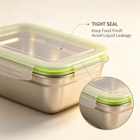 Boîte repas hermétique en acier inoxydable 304 de 850 ml pour micro-ondes, chauffage et conservation des repas, utilisation en cuisine, fourniture d'usine, boîte de rangement alimentaire