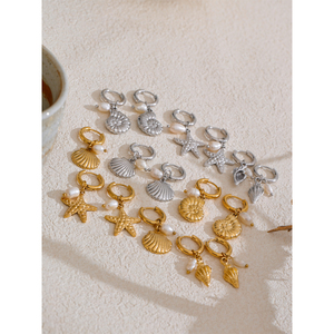 JINYOU 5259 <span class=keywords><strong>Orecchini</strong></span> <span class=keywords><strong>Pendenti</strong></span> con <span class=keywords><strong>Perle</strong></span> Naturali d'Acqua Dolce Stile Oceano <span class=keywords><strong>Orecchini</strong></span> di Tendenza in Acciaio Inossidabile per Donna Gioielli da Spiaggia - Product Image 2