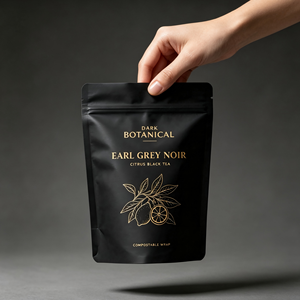 Sacchetto con Zip in Carta Kraft Biodegradabile con Rivestimento in PLA Personalizzato e Stampa in <span class=keywords><strong>Oro</strong></span> - Product Image 5