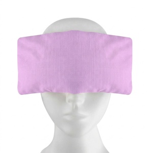Masque oculaire aromathérapeutique lesté, chauffable et congelable, avec garnissage de lavande et de graines de lin, pour la relaxation et la méditation - Product Image 1