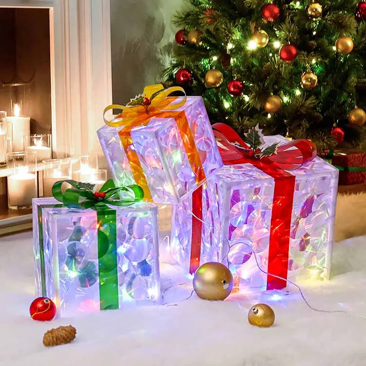 Custom Decorative Led Gift Pattern Light Indoor And Outdoor Christmas Holiday Decorations