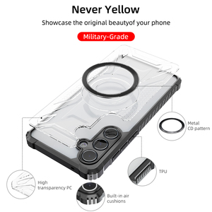 Custodia trasparente rigida per PC posteriore per Samsung <span class=keywords><strong>S22</strong></span> S23 S24 S25 PLUS Ultra FE <span class=keywords><strong>Cover</strong></span> morbida in <span class=keywords><strong>Silicone</strong></span> custodia magnetica Wireless - Product Image 6