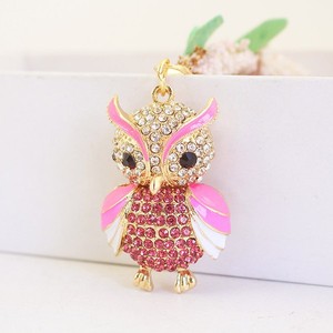 พวงกุญแจรถรูปนกฮูกทาสีน่ารักแฟชั่นสำหรับผู้หญิงกระเป๋าเครื่องประดับจี้340โลหะ - Product Image 6