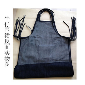 The Sleeveless Denim <b>Apron</b> 65*100cm Dustproof Oil Resistant <b>Work</b> <b>Apron</b> - Product Image 2