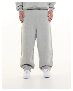 <span class=keywords><strong>Pantaloni</strong></span> Sportivi <span class=keywords><strong>Grigi</strong></span> Larghi Personalizzati da Uomo, Antipiega, in Scuba, per Palestra, <span class=keywords><strong>con</strong></span> Tasche, Gamba Dritta, per il Relax - Product Image 2