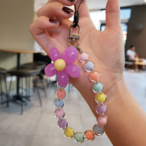 Chaîne De Téléphone En Perles De Cristal Et Pierres Naturelles - Cordon Anti-perte Pour Poignet, 30 Cm, Couleur Assortie