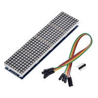 Modul Dot Matrix MAX7219 untuk Mikrokontroler Arduino 4 dalam Satu Layar dengan Kabel 5P Merah Hijau Biru