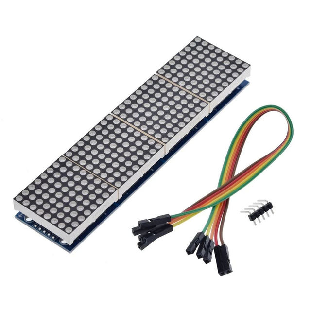 MAX7219 Dot Matrix Module for Arduino Microcontroller 4 in One Display with 5P Line Red Green Blue