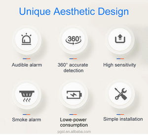 <span class=keywords><strong>Détecteur</strong></span> <span class=keywords><strong>de</strong></span> <span class=keywords><strong>fumée</strong></span> intelligent PGST WIFI/Sans fil/<span class=keywords><strong>Zigbee</strong></span> Tuya DC3V Capteur photoélectrique Certifié CE/FCC/ROHS Couverture <span class=keywords><strong>de</strong></span> 20 à 40 m² - Product Image 5