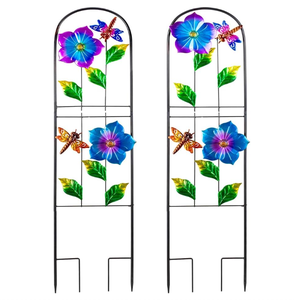 <span class=keywords><strong>Enrejado</strong></span> de Jardín de Acero al Carbono Resistente, Estilo Rústico Francés Inspirado en el Art Déco, Paquete de 2, <span class=keywords><strong>para</strong></span> Glicinia y Vid. - Product Image 1