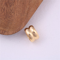 INS Modeschmuck Double Texture Wide Edge Metall kreis 18 Karat vergoldete Edelstahl Fingerringe